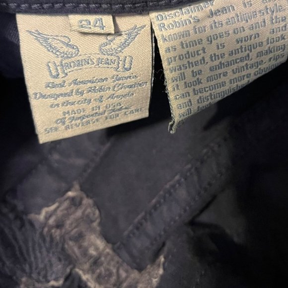 GUC Robin's Jeans Size 24 Dark Blue Tie Dye Slim Skinny Embroidered Luxury Jeans - Picture 10 of 11